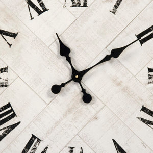 Zentique Corbett Fir Wood Wall Clock — 24" Classic-Modern Round Timepiece with Quartz Movement, Durable Finish PC059