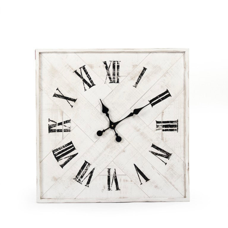 Zentique Corbett Fir Wood Wall Clock — 24" Classic-Modern Round Timepiece with Quartz Movement, Durable Finish PC059