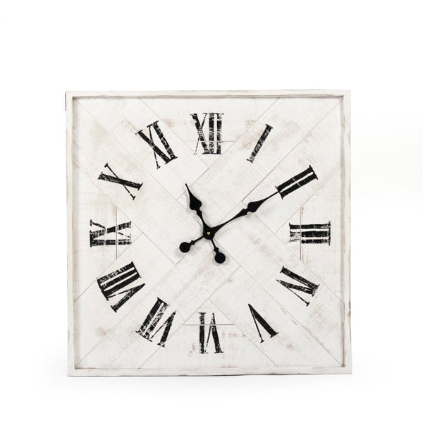 Zentique Corbett Fir Wood Wall Clock — 24" Classic-Modern Round Timepiece with Quartz Movement, Durable Finish PC059