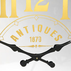 Zentique Burnell Round Wall Clock with Mirrored Face and Iron Frame, Minimalist Quartz Timepiece for Home Decor PC061