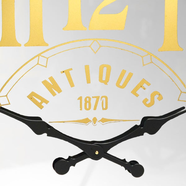 Zentique Burnell Round Wall Clock with Mirrored Face and Iron Frame, Minimalist Quartz Timepiece for Home Decor PC061