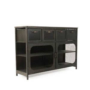 Zentique Daveny Industrial Console Table W48 x H33.5 x D14.25 – Slim Iron Entryway Table with Open Shelf and Powder-Coated Finish PC063
