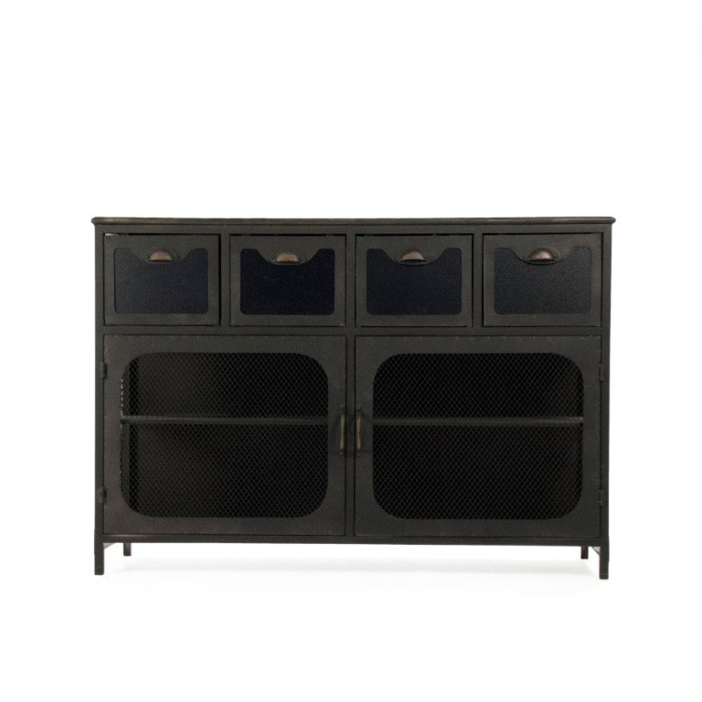 Zentique Daveny Industrial Console Table W48 x H33.5 x D14.25 – Slim Iron Entryway Table with Open Shelf and Powder-Coated Finish PC063