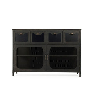 Zentique Daveny Industrial Console Table W48 x H33.5 x D14.25 – Slim Iron Entryway Table with Open Shelf and Powder-Coated Finish PC063