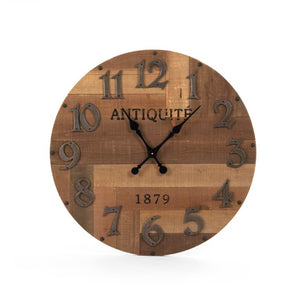 Zentique Darcy Minimalist Wall Clock — 30cm Fir Wood Face, Quiet Quartz Movement, Rustic-Modern Accent Piece PC065