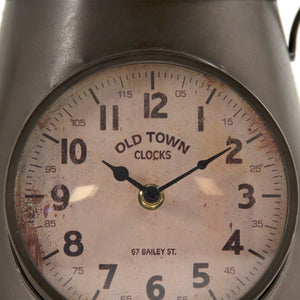 Zentique Iron Rustic Pitcher Clock with Weathered Farmhouse Finish, Freestanding Mantel Accent, Easy-Read Dial PC066