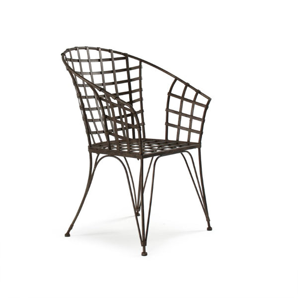 Zentique Iron Chair Industrial-Style Sturdy Metal Seating with Powder-Coated Finish, Ergonomic Back, Versatile Use W26 x H35.25 x D20.5 PC067