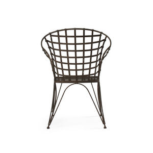 Zentique Iron Chair Industrial-Style Sturdy Metal Seating with Powder-Coated Finish, Ergonomic Back, Versatile Use W26 x H35.25 x D20.5 PC067