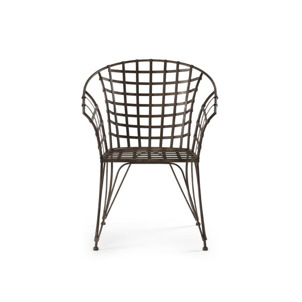 Zentique Iron Chair Industrial-Style Sturdy Metal Seating with Powder-Coated Finish, Ergonomic Back, Versatile Use W26 x H35.25 x D20.5 PC067