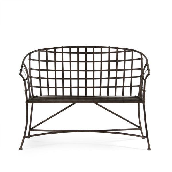 Zentique Iron bench with heavy-duty weatherproof iron, classic clean-line design, 2-person seating, 44.5"W durable option PC068