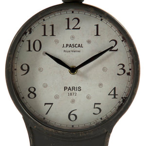 Zentique Iron Scale Clock with Matte Iron Frame & Glass Face, Antique Patina Mantel Accent for Rustic Modern Décor PC069