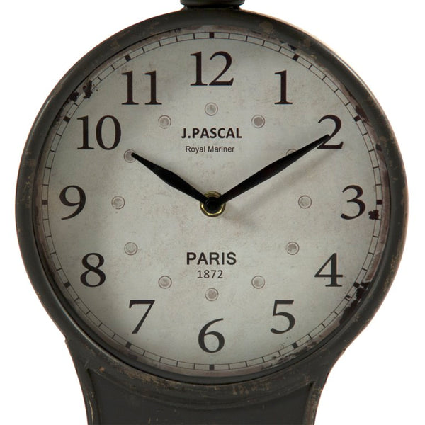 Zentique Iron Scale Clock with Matte Iron Frame & Glass Face, Antique Patina Mantel Accent for Rustic Modern Décor PC069