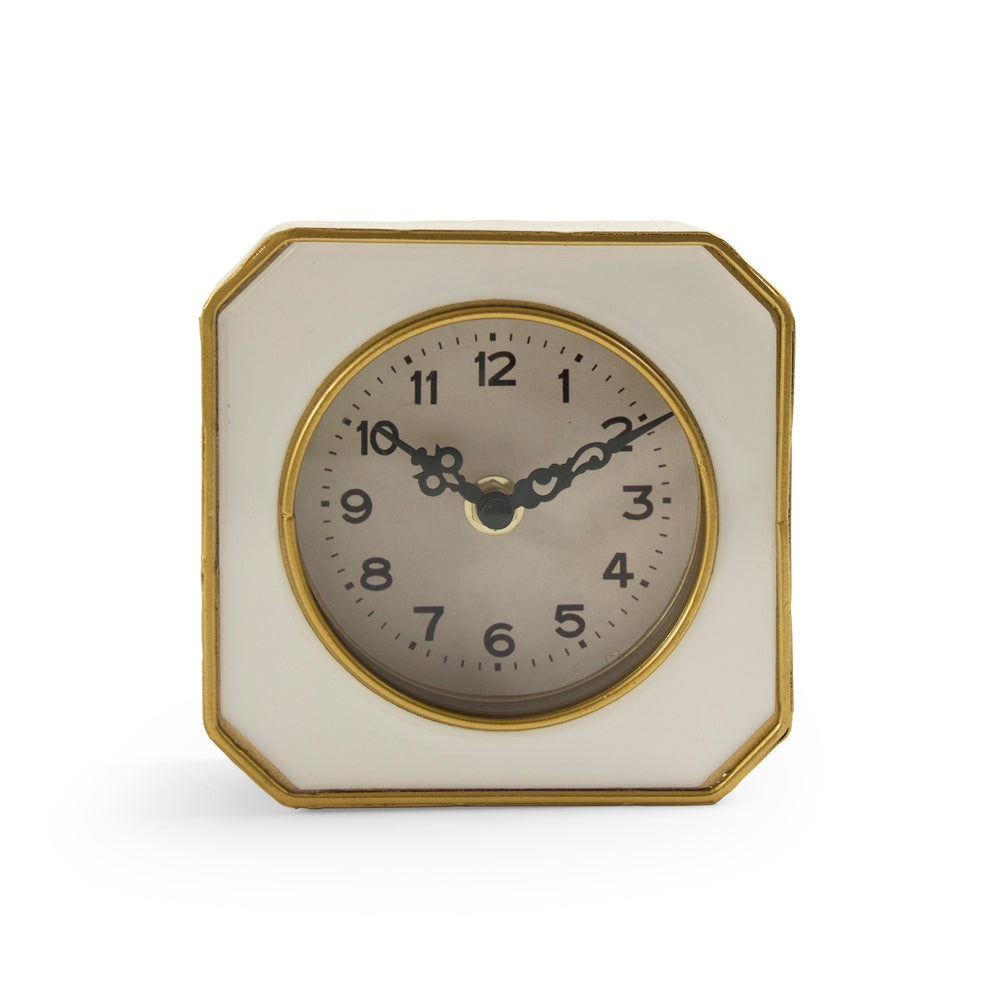 White and Gold Clock White, Gold PC070 Zentique