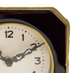 Zentique Black elegant mantel clock with gold-tone accents, compact 5" pewter-trim timepiece for modern décor Black, Gold PC072