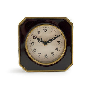 Zentique Black elegant mantel clock with gold-tone accents, compact 5" pewter-trim timepiece for modern décor Black, Gold PC072