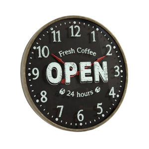 Zentique Iron Wall Clock — Industrial 35½" Metal Frame with Glass Face, Minimalist Dial, Durable Finish PC075