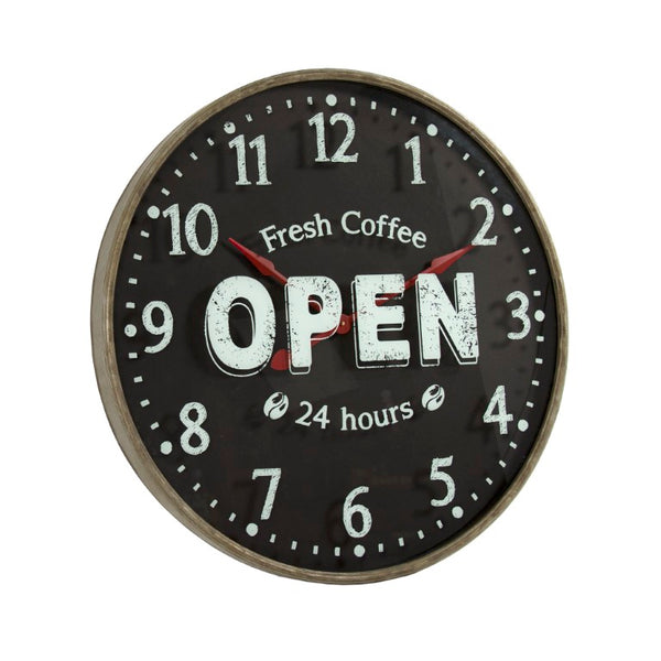 Zentique Iron Wall Clock — Industrial 35½" Metal Frame with Glass Face, Minimalist Dial, Durable Finish PC075