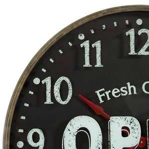 Zentique Iron Wall Clock — Industrial 35½" Metal Frame with Glass Face, Minimalist Dial, Durable Finish PC075