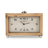 Wooden Box Clock Brown, White PC077 Zentique