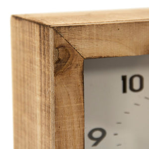 Wooden Box Clock Brown, White PC077 Zentique