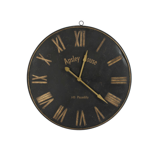 Iron Wall Clock Black, Gold PC078 Zentique