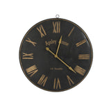 Iron Wall Clock Black, Gold PC078 Zentique