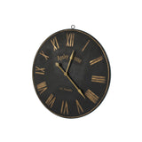 Iron Wall Clock Black, Gold PC078 Zentique