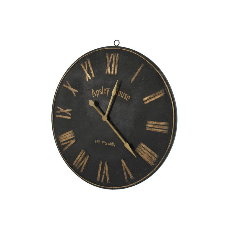 Zentique Iron wall clock with industrial iron frame, minimalist silhouette, durable matte finish, oversized focal piece W36.5 x H38.5 x D1.5 PC078