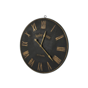 Zentique Iron wall clock with industrial iron frame, minimalist silhouette, durable matte finish, oversized focal piece W36.5 x H38.5 x D1.5 PC078