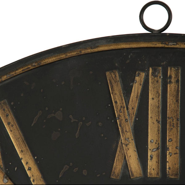 Zentique Iron wall clock with industrial iron frame, minimalist silhouette, durable matte finish, oversized focal piece W36.5 x H38.5 x D1.5 PC078
