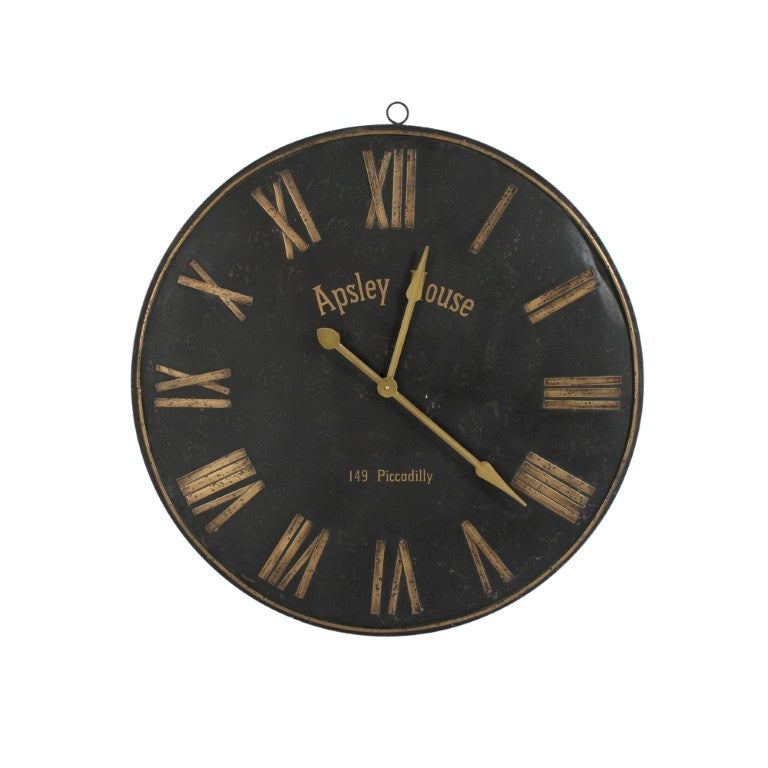 Zentique Iron wall clock with industrial iron frame, minimalist silhouette, durable matte finish, oversized focal piece W36.5 x H38.5 x D1.5 PC078