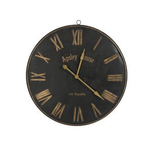 Zentique Iron wall clock with industrial iron frame, minimalist silhouette, durable matte finish, oversized focal piece W36.5 x H38.5 x D1.5 PC078
