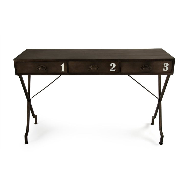 Zentique Iron Wall Table Floating Iron Console for Entryway, Kitchen or Office — Durable Minimalist Design, Space-Saving W49.25 x H30.5 x D15.75 PC079