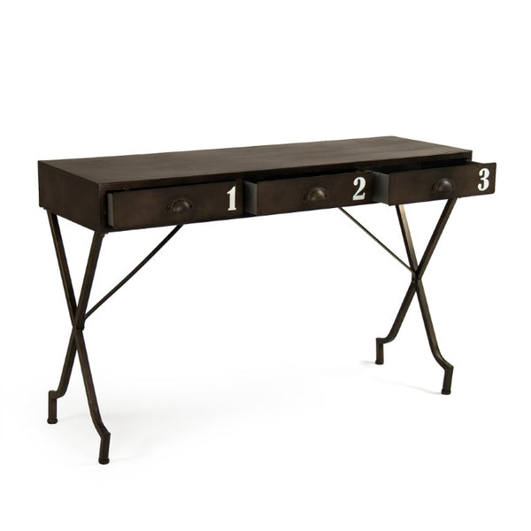 Zentique Iron Wall Table Floating Iron Console for Entryway, Kitchen or Office — Durable Minimalist Design, Space-Saving W49.25 x H30.5 x D15.75 PC079