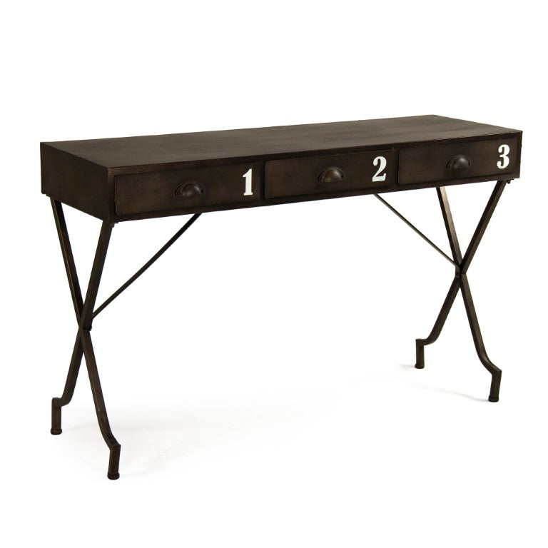 Zentique Iron Wall Table Floating Iron Console for Entryway, Kitchen or Office — Durable Minimalist Design, Space-Saving W49.25 x H30.5 x D15.75 PC079