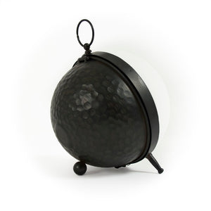 Zentique Round Iron Clock — Industrial-Classic Tabletop Timepiece with Sturdy Iron Frame and Clear Glass Face, Compact Design W7 x H8.25 x D7 PC080