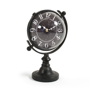 Zentique Iron Industrial Clock with Glass Face — Compact, Durable Metal Timepiece for Mantels, Shelves, Desks W7.25 x H11.75 x D6.75 PC083