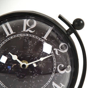 Zentique Iron Industrial Clock with Glass Face — Compact, Durable Metal Timepiece for Mantels, Shelves, Desks W7.25 x H11.75 x D6.75 PC083
