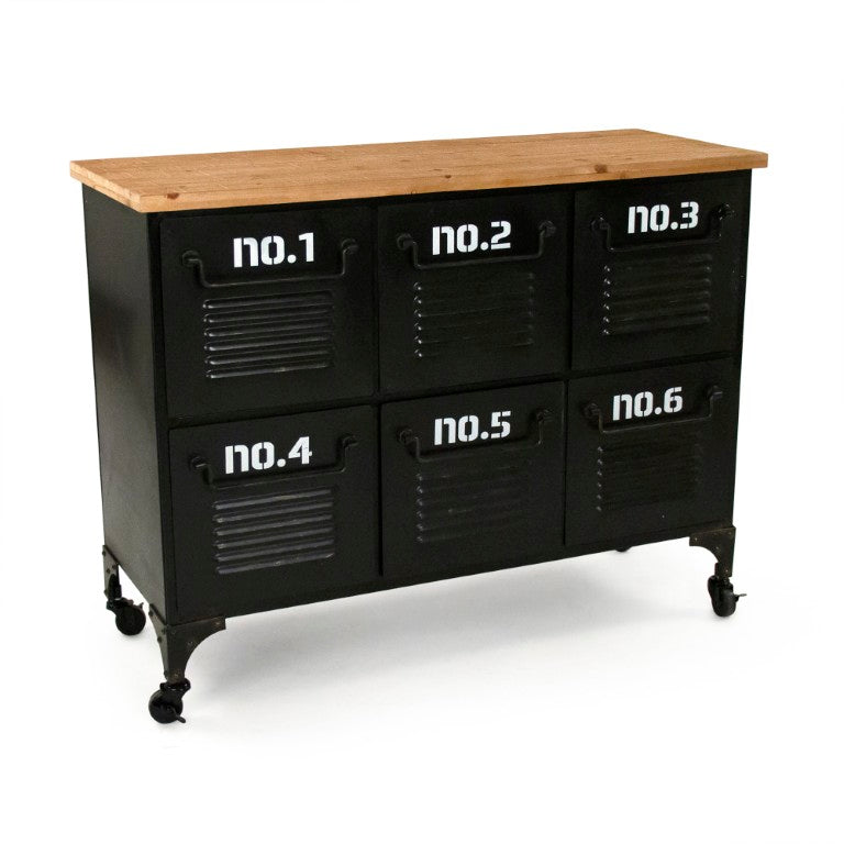 Zentique Meritt Metal Console with Warm Wood Top and Sturdy Metal Frame — Compact Industrial Entryway Table, 39.25"W PC086