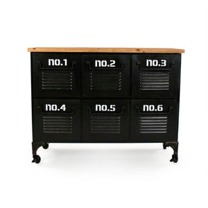 Zentique Meritt Metal Console with Warm Wood Top and Sturdy Metal Frame — Compact Industrial Entryway Table, 39.25"W PC086