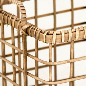 Zentique Large Wood Basket for Living Room Storage — 15.75" W x 17.5" H Organizer for Throws, Toys, Decor PC087