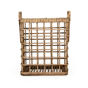 Zentique Small Rustic Wood Basket for Versatile Storage and Decor — Compact 11.25" x 13.75" Durable Accent Piece PC088