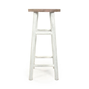Parisienne Stool Natural, Distressed White PC089 Zentique