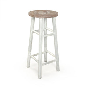 Zentique Parisienne Counter Stool with Contoured Seat, Solid Wood Finish — Compact, Durable French Bistro Style (97 characters) PC089