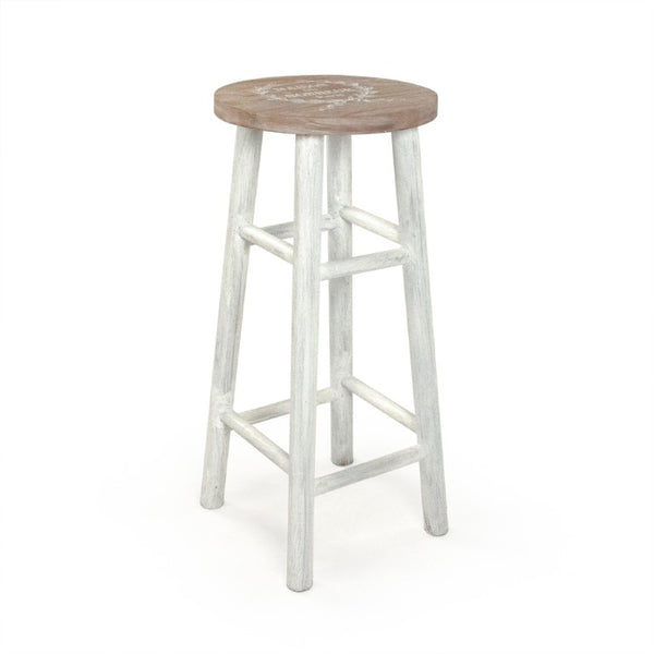 Zentique Parisienne Counter Stool with Contoured Seat, Solid Wood Finish — Compact, Durable French Bistro Style (97 characters) PC089