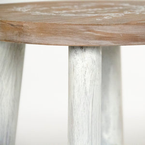 Parisienne Stool Natural, Distressed White PC089 Zentique