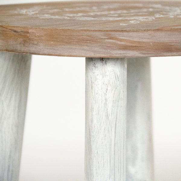 Parisienne Stool Natural, Distressed White PC089 Zentique