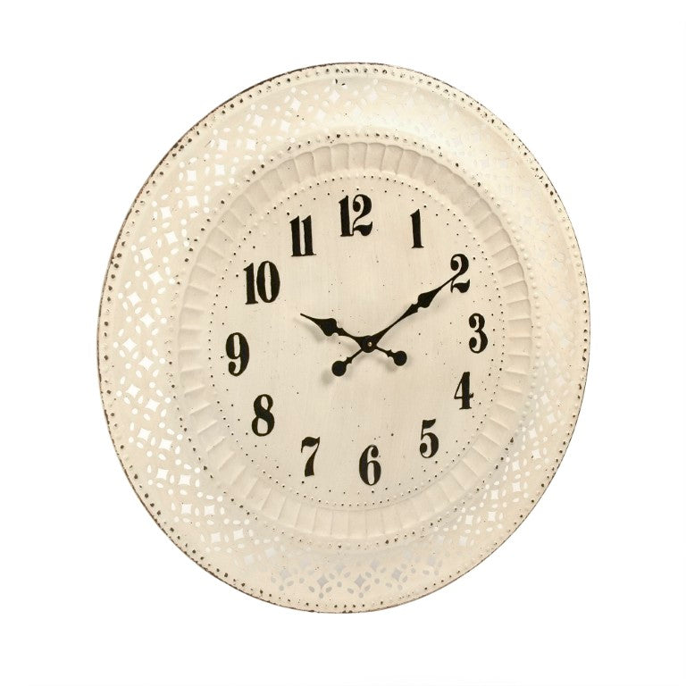 Zentique Iron Cutout Clock - 32" Matte Iron Open-Face Wall Clock, Industrial Minimalist Design, Quiet Quartz Movement PC090