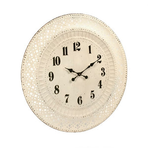 Zentique Iron Cutout Clock - 32" Matte Iron Open-Face Wall Clock, Industrial Minimalist Design, Quiet Quartz Movement PC090
