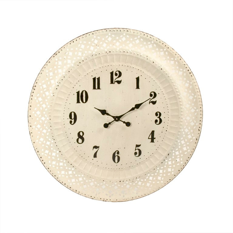 Zentique Iron Cutout Clock - 32" Matte Iron Open-Face Wall Clock, Industrial Minimalist Design, Quiet Quartz Movement PC090
